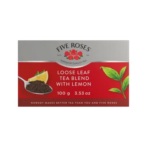 five roses lemon flavoured quality loose tea 100g