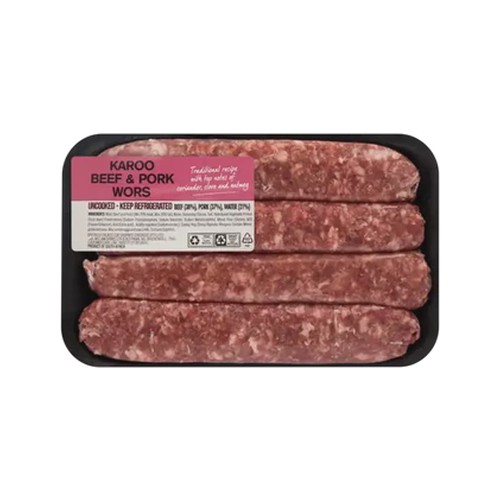 fresh butchery karoo beef & pork wors 400g - 600g