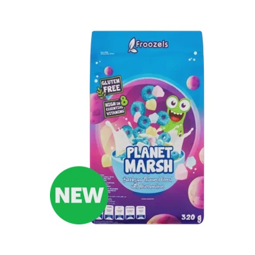 Froozels Planet Marsh Gluten Free Bubblegum Flavoured Cereal with Marshmallows 320g