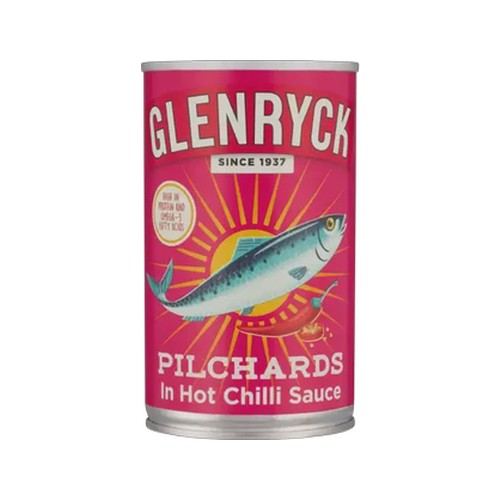 glenryck pilchards in hot chilli sauce 155g