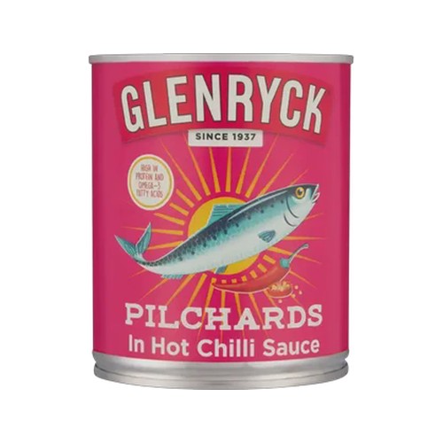 glenryck pilchards in hot chilli sauce 215g