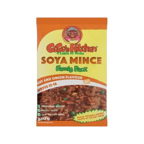 gogos kitchen beef & onion flavoured soya mince 400g