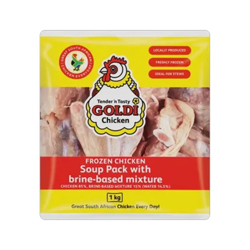 goldi chicken frozen chicken soup pack with brine-based mixture 1kg