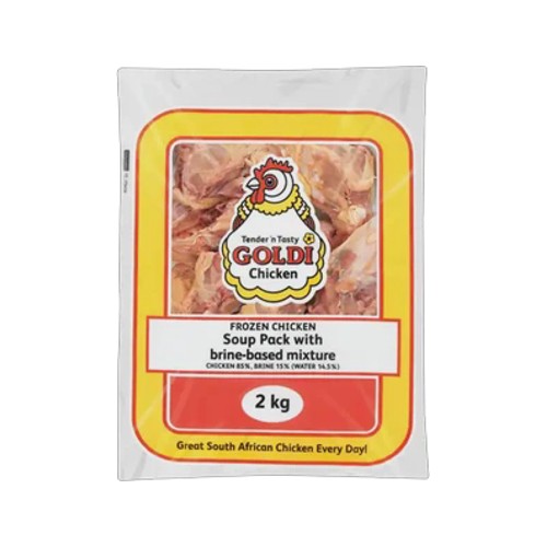goldi chicken frozen chicken soup pack with brine based mixture 2kg