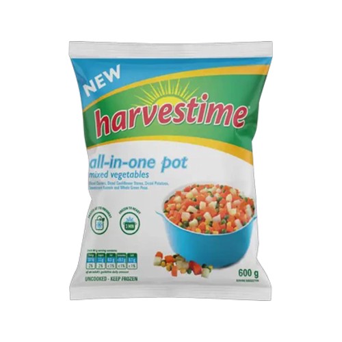harvestime frozen all-in-one pot mixed vegetables 600g