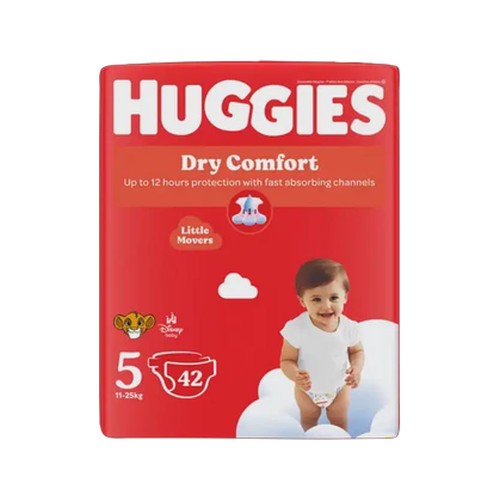 huggies dry comfort size 5 disposable nappies 42 pack