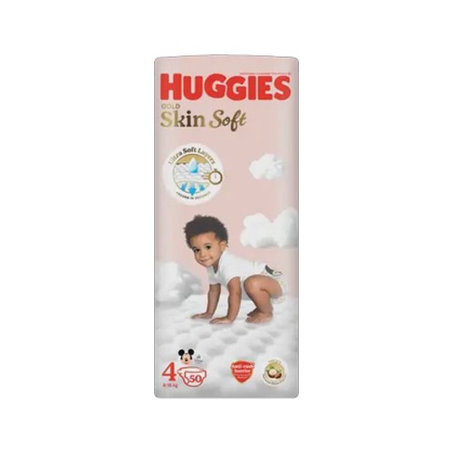 huggies gold skin soft size 4 disposable nappies 50 pack