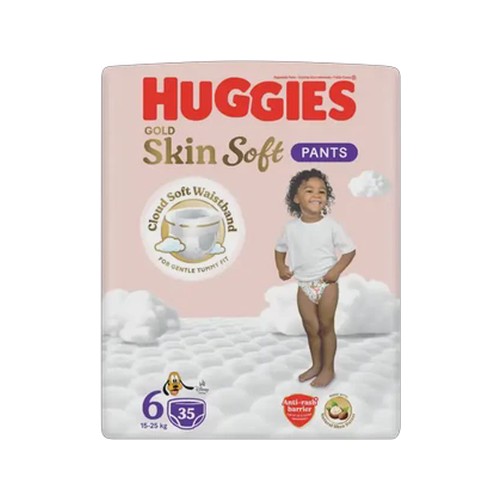 huggies gold skin soft size 6 disposable nappy pants 35 pack