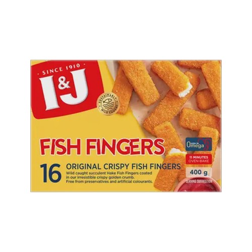 i&j frozen original crispy fish fingers 400g