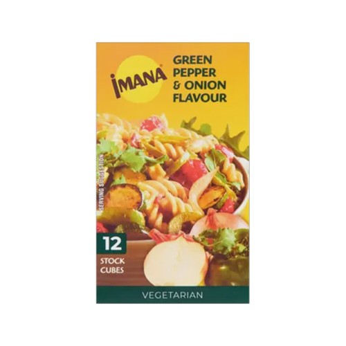 imana super stock green pepper & onion flavoured cubes 12 pack