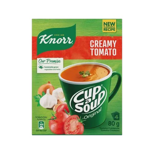 knorr cup-a-soup creamy tomato instant soup 4 x 20g