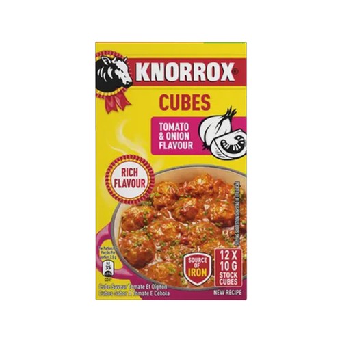 knorrox tomato & onion flavoured stock cubes 12 x 10g
