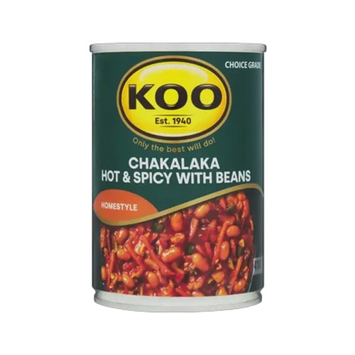 koo hot & spicy chakalaka with beans 410g