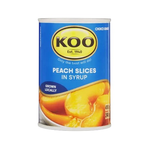 koo peach slices in syrup 410g