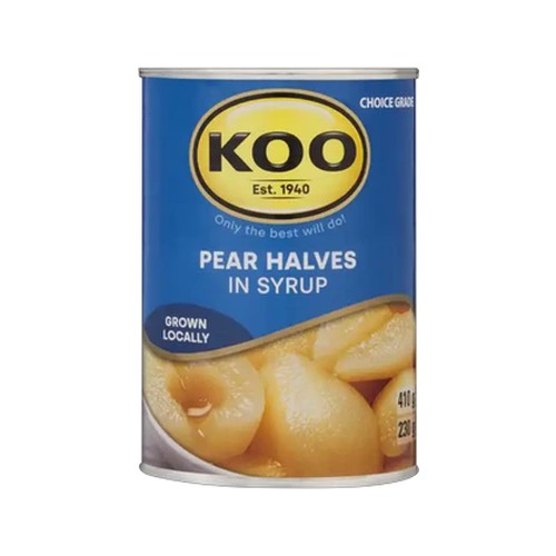 koo pear halves in syrup 410g