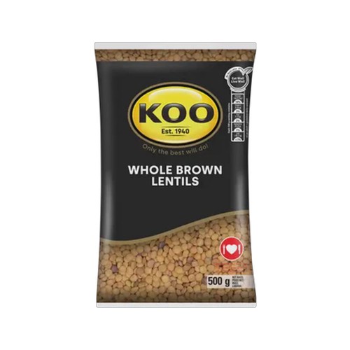 koo whole brown lentils 500g