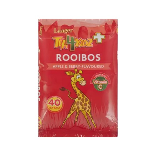 laager tea4kids apple & berry flavoured rooibos tea bags 40 pack