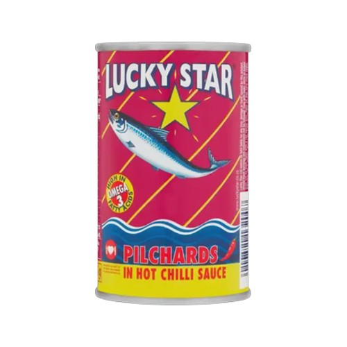 lucky star pilchards in hot chilli sauce 155g