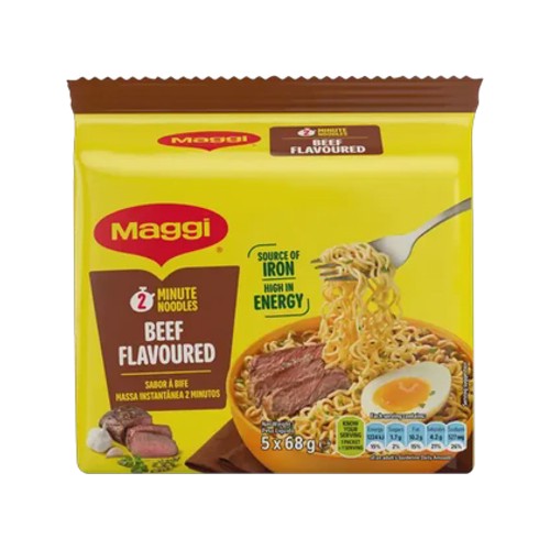 maggi beef flavoured 2 minute noodles 5 x 68g