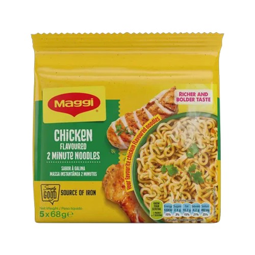 maggi chicken flavoured 2 minute noodles 5 x 68g