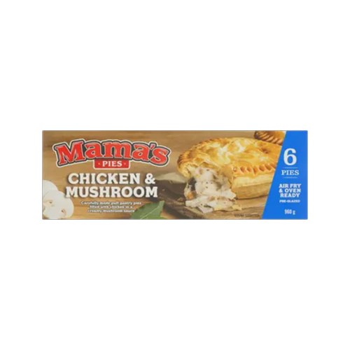 Mamas Pies Frozen Chicken & Mushroom Pies 6 pack