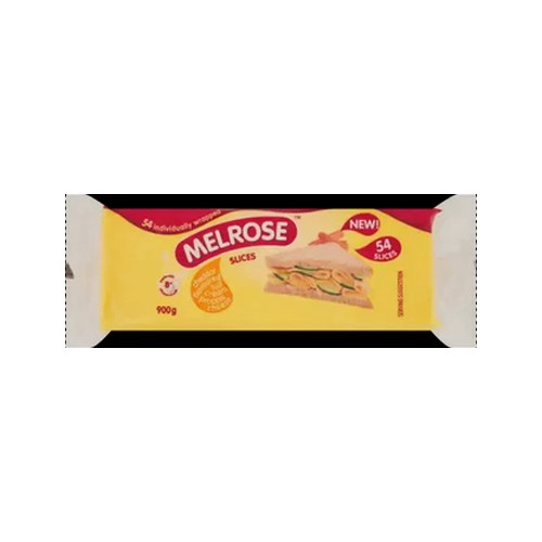 melrose cheddar flavoured full cream process cheese slices 900g