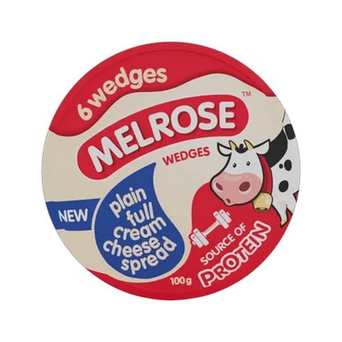 melrose plain full cream cheese spread wedges 6 pack