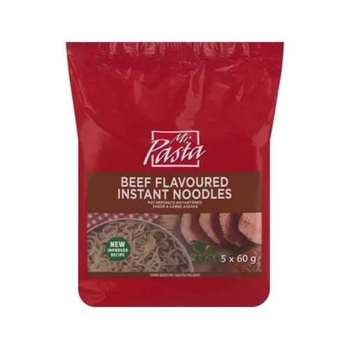 mr pasta beef flavoured instant noodles 5 x 60g