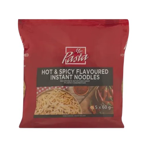 mr pasta hot & spicy flavoured instant noodles 5 x 60g