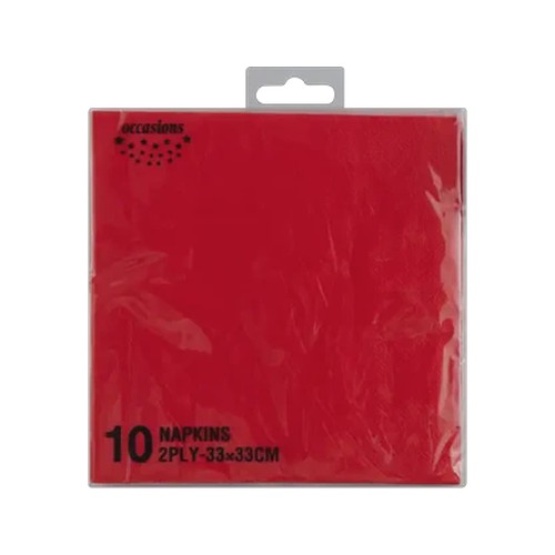 occasions red 2 ply napkins 10-pack