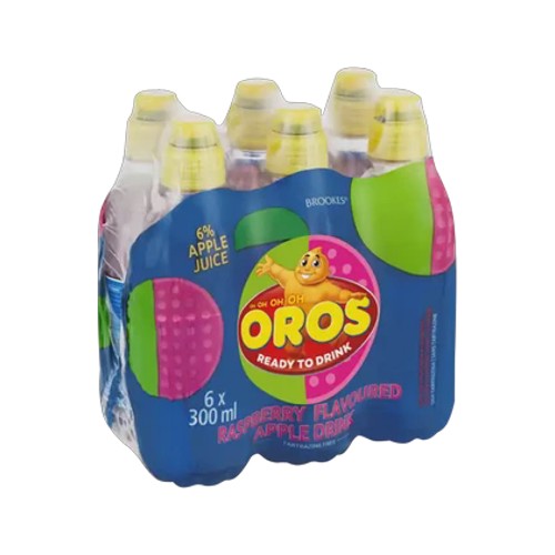 oros raspberry flavoured apple drink 6 x 300ml