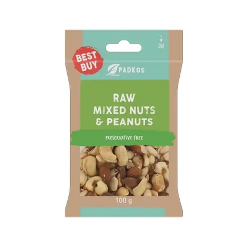 padkos raw mixed nuts & peanuts 100g