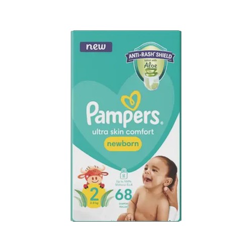 pampers size 2 3-8kg newborn disposable nappies 68 pack