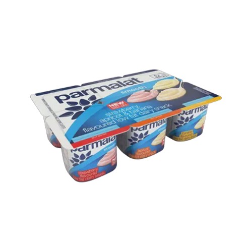 parmalat strawberry apricot & banana flavoured low fat smooth dairy snack 6 x 100g