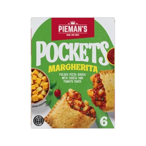 Piemans Frozen Margherita Pizza Pockets 6 x 130g