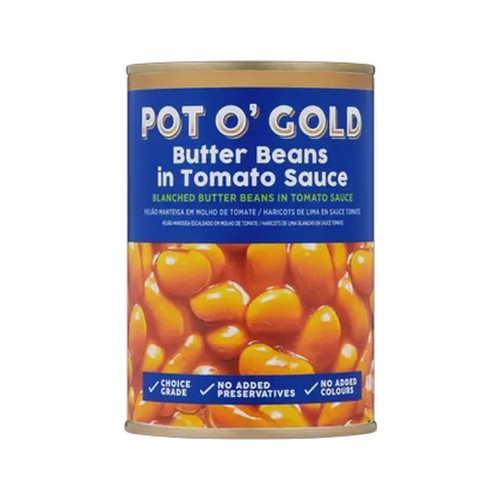 pot o gold butter beans in tomato sauce 400g