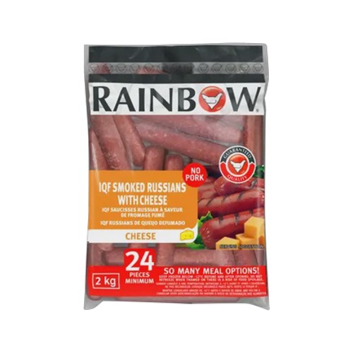 rainbow frozen smoked russians with cheese 2kg