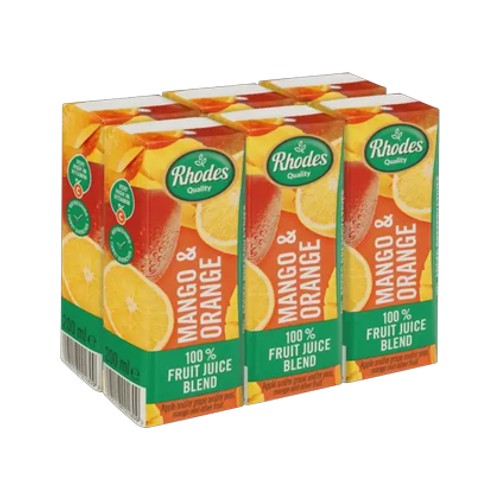 Rhodes Quality Mango & Orange 100 Fruit Juice Blend 6 x 200ml
