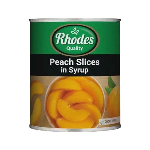 rhodes quality peach slices in syrup 825g