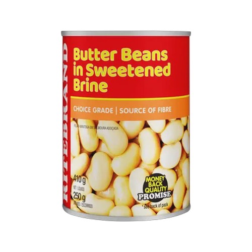 ritebrand butter beans in sweetened brine 410g