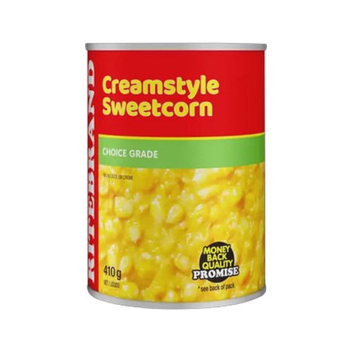 ritebrand creamstyle sweetcorn 410g