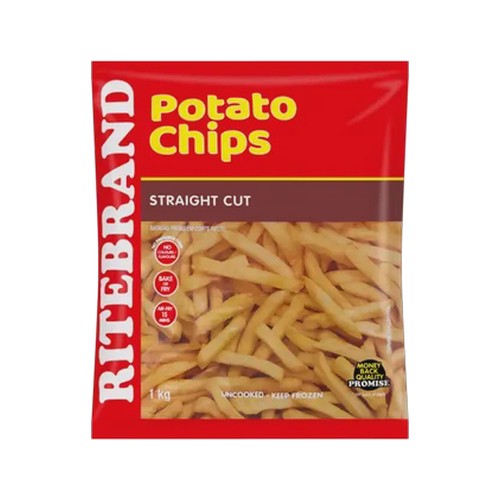 ritebrand frozen straight cut potato chips 1kg