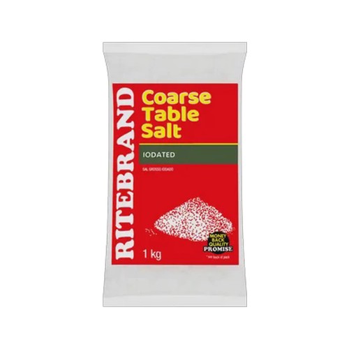 ritebrand iodated coarse table salt 1kg