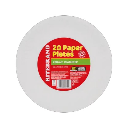 ritebrand paper plates 20 pack