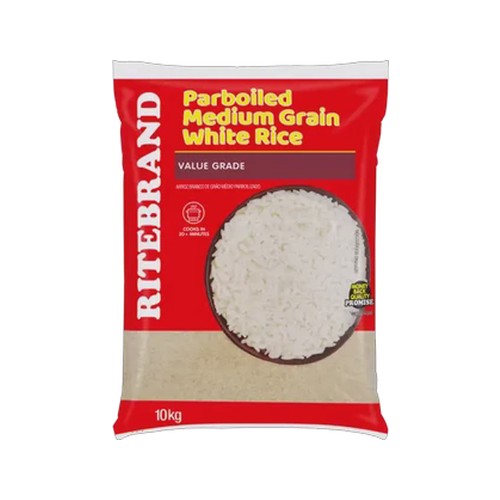 ritebrand parboiled medium grain white rice 10kg