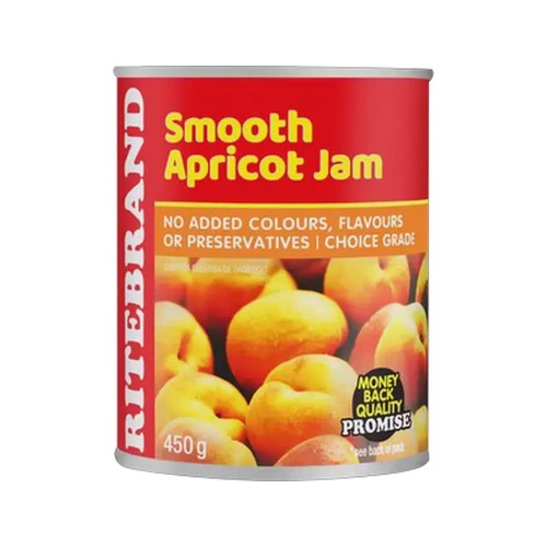 ritebrand smooth apricot jam 450g