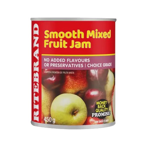 ritebrand smooth mixed fruit jam 450g