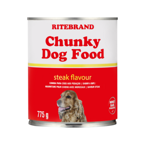 Ritebrand Steak Flavoured Chunky Dog Food Can 775g