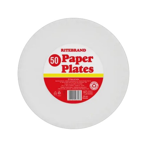 ritebrand white paper plates 50 pack