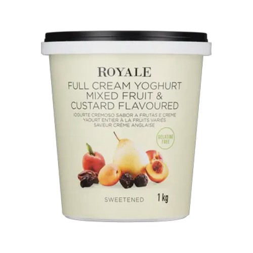 royale mixed fruit & custard flavoured full cream yoghurt 1kg